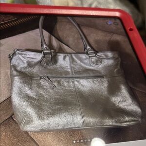 Tignanello Metallic Gray Shoulder Bag, very gently used, taken care of